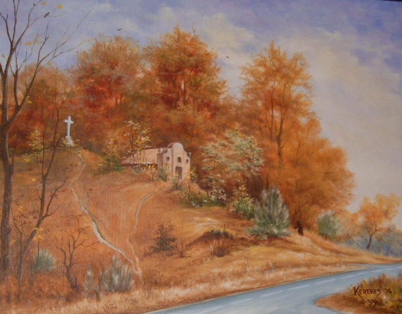 A Kálvária-domb Kerekes Anna festményén