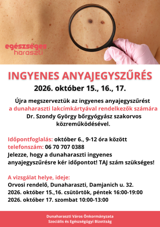 Idén ősszel is megszervezi az Önkormányzat az ingyenes anyajegyszűrést